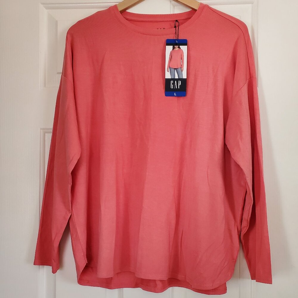 Gap Long Sleeve Shirt Pink Size Large